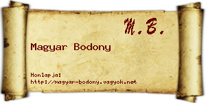 Magyar Bodony névjegykártya